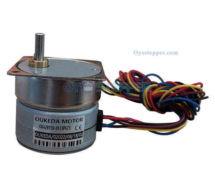 Oukeda Permanent Magnet PM Stepper Motor with 10:1/30:1/50:1/75:1/120:1 Gearbox 7.5 Deg 24V 4 Phase